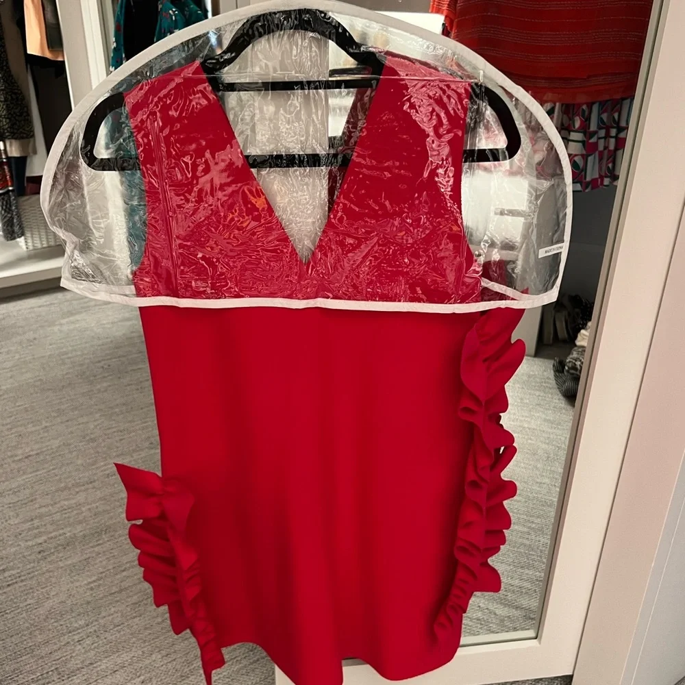 MSGM magenta ruffle crepe dress! - Picture 2 of 6